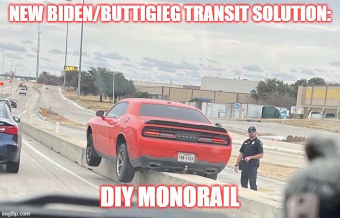Monorail | NEW BIDEN/BUTTIGIEG TRANSIT SOLUTION:; DIY MONORAIL | image tagged in biden,buttigieg | made w/ Imgflip meme maker