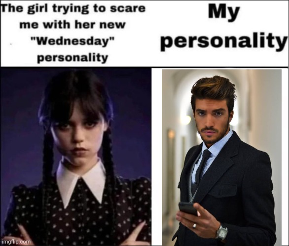 Wynaut? | image tagged in the girl trying to scare me with her new wednesday personality | made w/ Imgflip meme maker