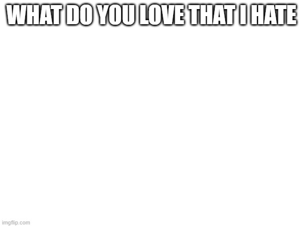 WHAT DO YOU LOVE THAT I HATE | made w/ Imgflip meme maker