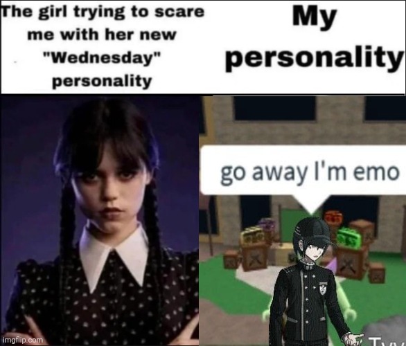 I am emo now | image tagged in danganronpa | made w/ Imgflip meme maker