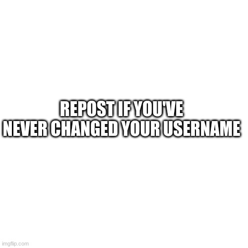 i haven't | REPOST IF YOU'VE NEVER CHANGED YOUR USERNAME | made w/ Imgflip meme maker