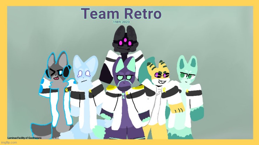 updated Team Retro | image tagged in kaijuparadise,drawing,furry | made w/ Imgflip meme maker