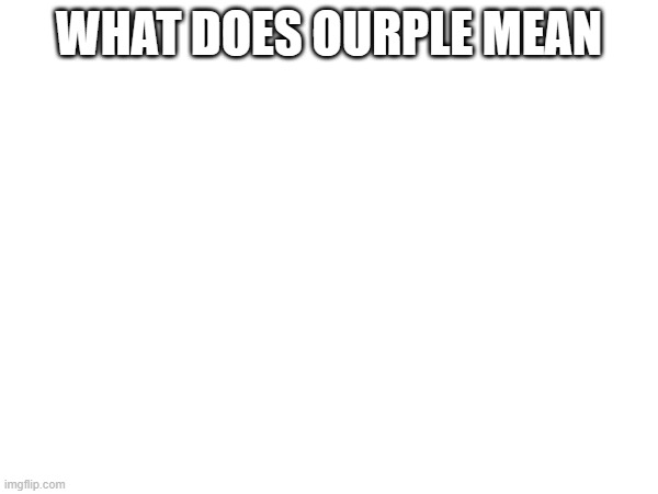 WHAT DOES OURPLE MEAN | made w/ Imgflip meme maker