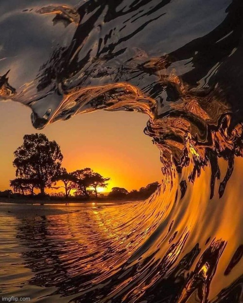 Sunset Wave | image tagged in waves,sunset,awesome,photography | made w/ Imgflip meme maker