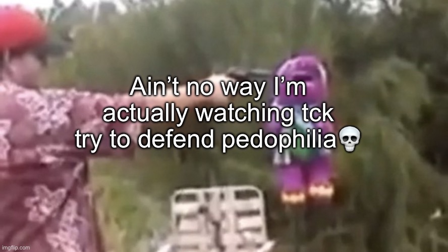 . | Ain’t no way I’m actually watching tck try to defend pedophilia💀 | image tagged in dead | made w/ Imgflip meme maker