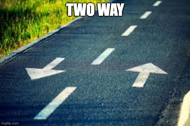 Two way street | TWO WAY | image tagged in two way street | made w/ Imgflip meme maker