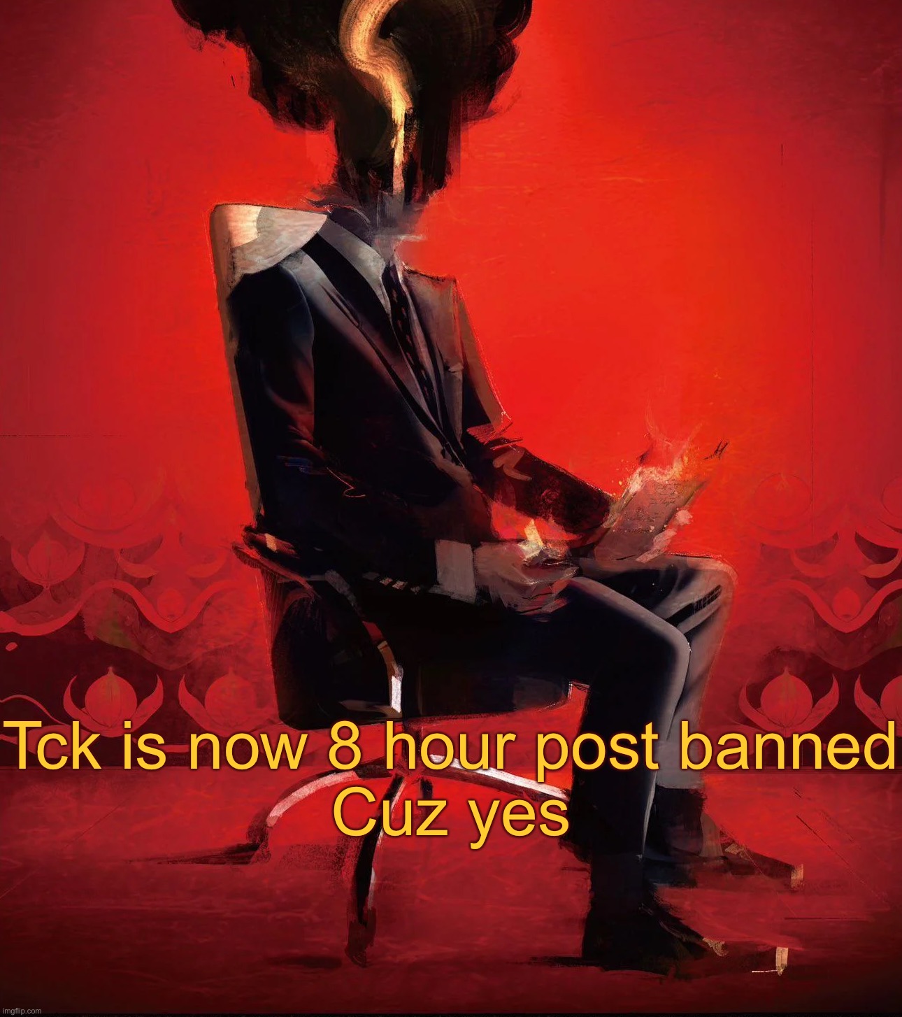 Choujin X | Tck is now 8 hour post banned
Cuz yes | image tagged in choujin x | made w/ Imgflip meme maker