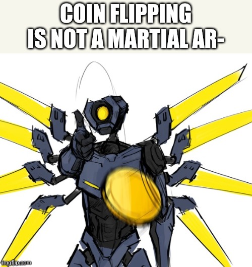 (owner note: C O I N) | COIN FLIPPING IS NOT A MARTIAL AR- | made w/ Imgflip meme maker