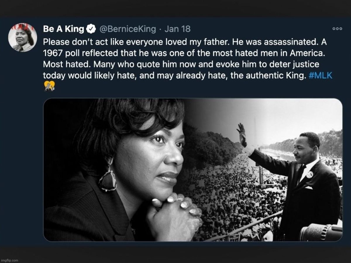 image tagged in martin luther king,mlk,bernice king,martin luther king jr | made w/ Imgflip meme maker