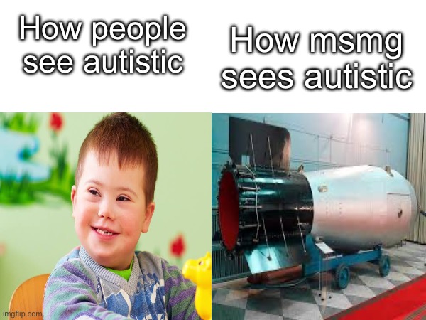 How people see autistic; How msmg sees autistic | made w/ Imgflip meme maker