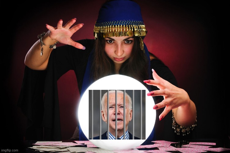 Foreseeing the Future | image tagged in crystal ball,biden in jail | made w/ Imgflip meme maker