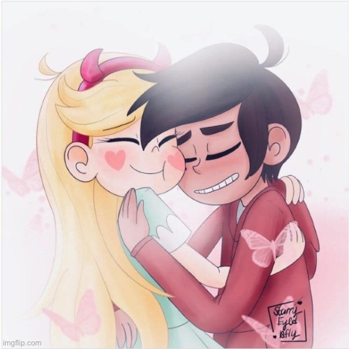 Butterfly Hugs | image tagged in starco,svtfoe,memes,star vs the forces of evil,ships,fanart | made w/ Imgflip meme maker