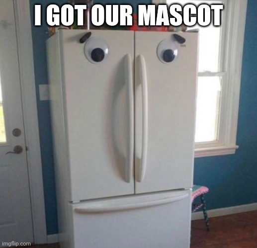 Refrigerator mascot | I GOT OUR MASCOT | image tagged in fridge face | made w/ Imgflip meme maker