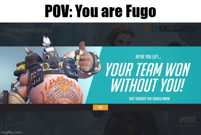 lol | POV: You are Fugo | image tagged in your team won without you,jojo's bizarre adventure,jojo,jjba,jojo meme,fugo | made w/ Imgflip meme maker
