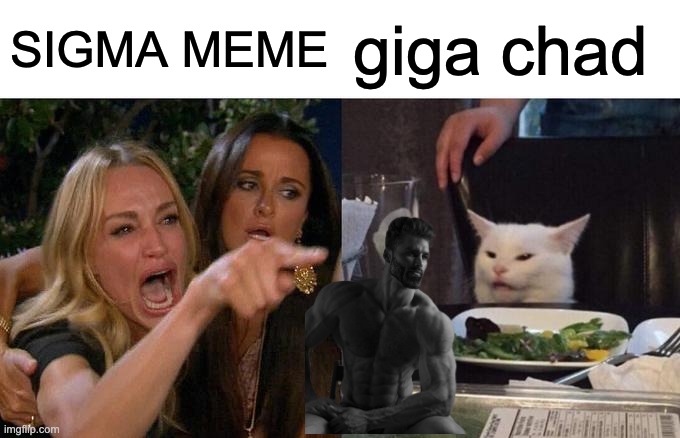 Woman Yelling At Cat | SIGMA MEME; giga chad | image tagged in memes,woman yelling at cat | made w/ Imgflip meme maker