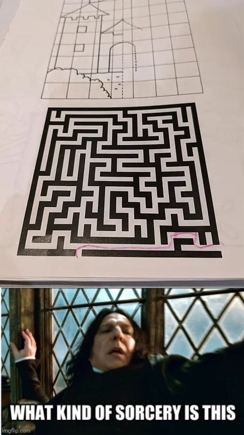 Terrible maze | image tagged in what kind of sorcery is this,maze,you had one job,memes,meme,design fails | made w/ Imgflip meme maker