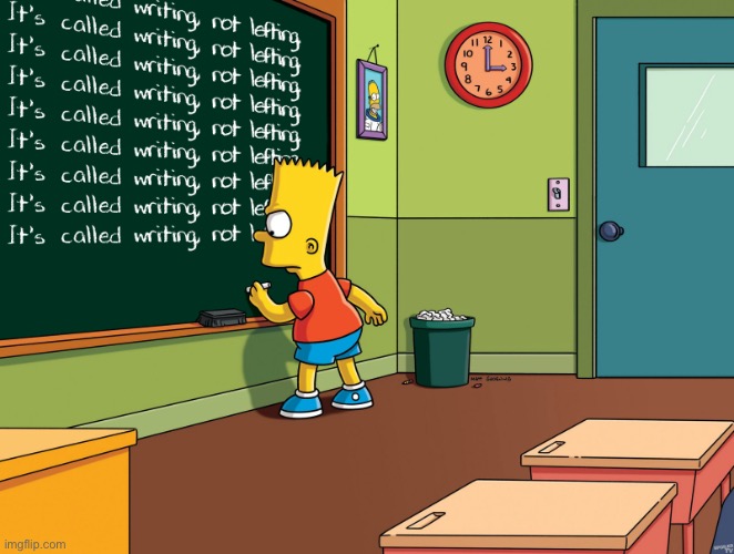 Bart is lefting his punishment | made w/ Imgflip meme maker