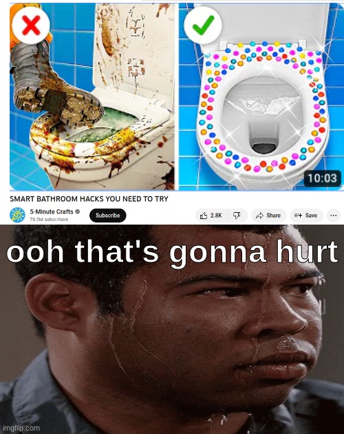Why, why?? | ooh that's gonna hurt | image tagged in white background,cursed,craft | made w/ Imgflip meme maker