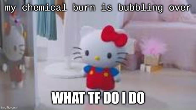 my chemical burn is bubbling over; WHAT TF DO I DO | made w/ Imgflip meme maker