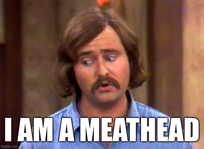 meathead | I AM A MEATHEAD | image tagged in meathead | made w/ Imgflip meme maker
