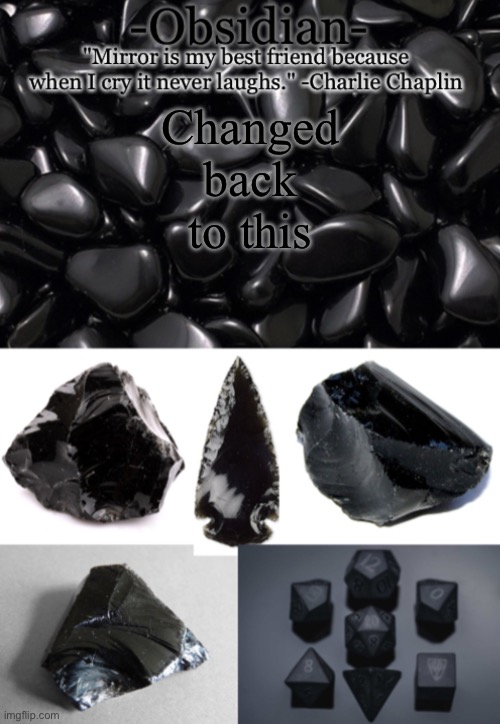 Obsidian | Changed back to this | image tagged in obsidian | made w/ Imgflip meme maker