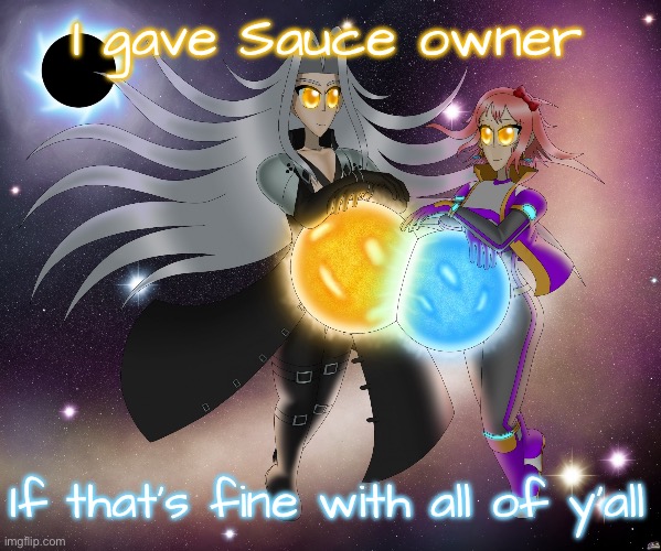 Sayori and Sephiroth | I gave Sauce owner; If that’s fine with all of y’all | image tagged in sayori and sephiroth | made w/ Imgflip meme maker