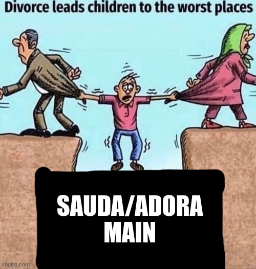 Divorce leads children to the worst places | SAUDA/ADORA MAIN | image tagged in divorce leads children to the worst places | made w/ Imgflip meme maker