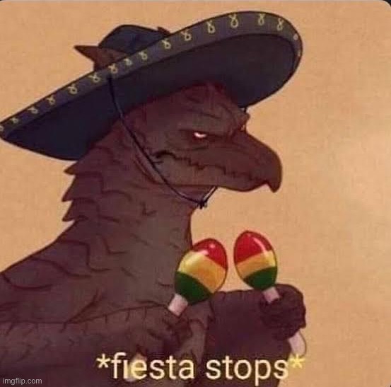 Fiesta stops | image tagged in fiesta stops | made w/ Imgflip meme maker