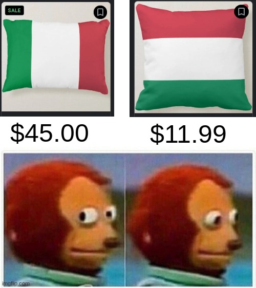 Monkey Puppet Meme | $11.99; $45.00 | image tagged in memes,monkey puppet | made w/ Imgflip meme maker