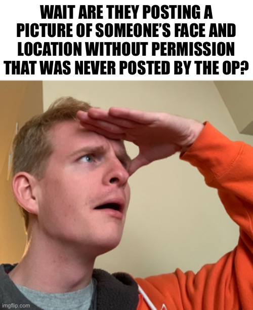 Y’all asking to get banned | WAIT ARE THEY POSTING A PICTURE OF SOMEONE’S FACE AND LOCATION WITHOUT PERMISSION THAT WAS NEVER POSTED BY THE OP? | made w/ Imgflip meme maker