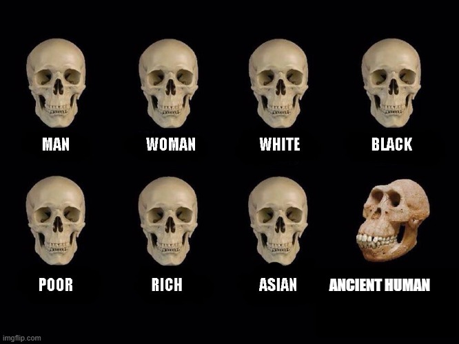 I mean it's not wrong... | ANCIENT HUMAN | image tagged in empty skulls of truth,true,can't argue with that / technically not wrong | made w/ Imgflip meme maker