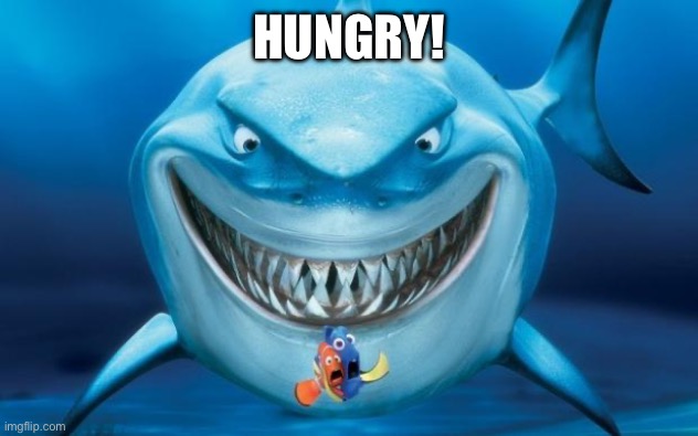 Hungry shark nemoÂ´s | HUNGRY! | image tagged in hungry shark nemo s | made w/ Imgflip meme maker