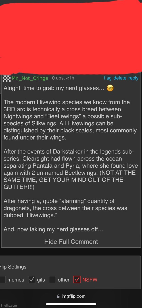 A very detailed explanation for the origin of Hivewings | image tagged in wings of fire | made w/ Imgflip meme maker