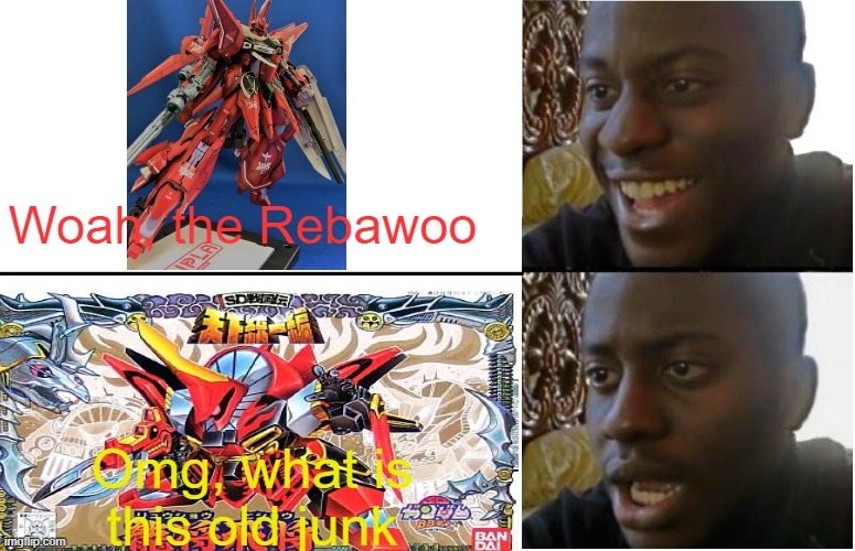 Rebawoo vs Ryusho Hisho | Woah, the Rebawoo; Omg, what is this old junk | image tagged in disappointed black guy | made w/ Imgflip meme maker