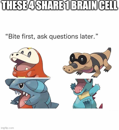 THESE 4 SHARE 1 BRAIN CELL | image tagged in pokemon | made w/ Imgflip meme maker