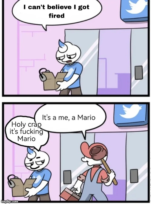 Mario works at twitter?? | made w/ Imgflip meme maker