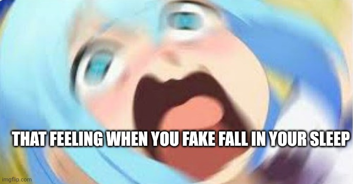 I can't be the only one who has had this happen to me | THAT FEELING WHEN YOU FAKE FALL IN YOUR SLEEP | image tagged in anime girl blur | made w/ Imgflip meme maker