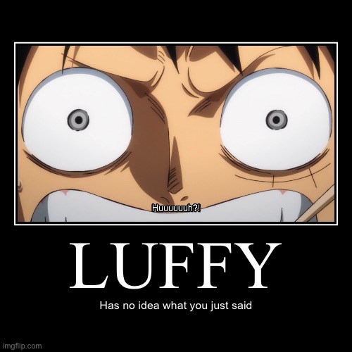 Talking to someone who doesn’t understands you be like… | image tagged in demotivationals,memes,one piece,luffy,wano,luffy huuuuuuh | made w/ Imgflip demotivational maker
