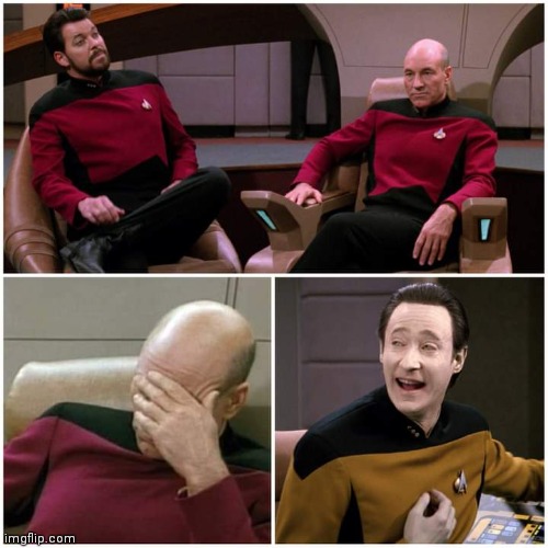 Star Trek Fun On The Bridge | image tagged in captain picard facepalm | made w/ Imgflip meme maker