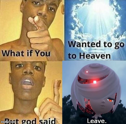 Leave. | image tagged in what if you wanted to go to heaven,sage,sonic frontiers,sonic,gaming,memes | made w/ Imgflip meme maker