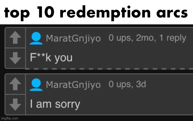 top 10 redemption arcs | made w/ Imgflip meme maker