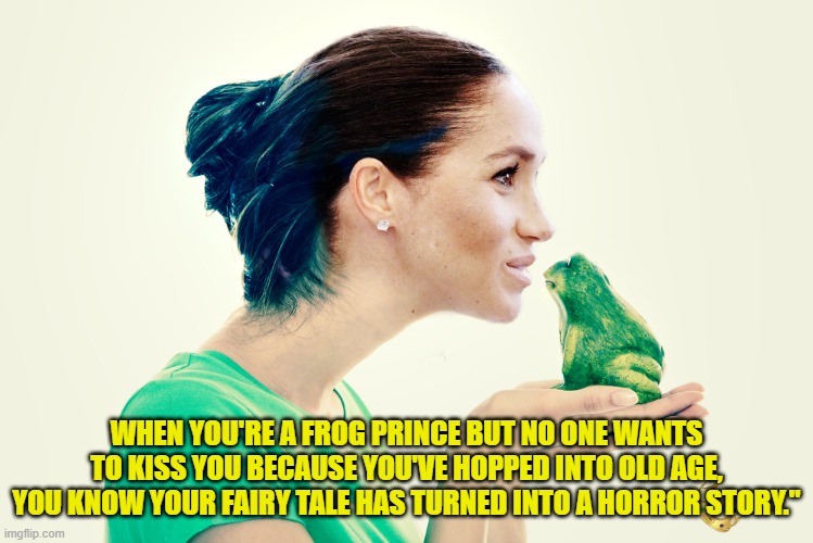 Frog Prince | WHEN YOU'RE A FROG PRINCE BUT NO ONE WANTS TO KISS YOU BECAUSE YOU'VE HOPPED INTO OLD AGE, YOU KNOW YOUR FAIRY TALE HAS TURNED INTO A HORROR STORY." | image tagged in frog prince | made w/ Imgflip meme maker