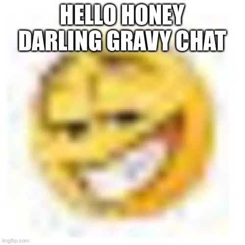 goofy ahh emoji | HELLO HONEY DARLING GRAVY CHAT | image tagged in goofy ahh emoji | made w/ Imgflip meme maker