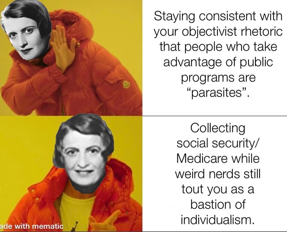 High Quality Ayn Rand sucks Blank Meme Template