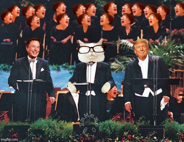 Catturd - Trump & Elon in Concert with the Karen Chorus | image tagged in super_triggered,liberals | made w/ Imgflip meme maker