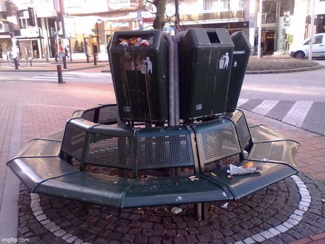 The Garbench | image tagged in design fails,design,belgium | made w/ Imgflip meme maker