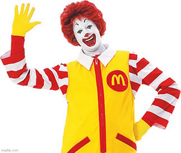 Waiving | image tagged in ronald mcdonald | made w/ Imgflip meme maker