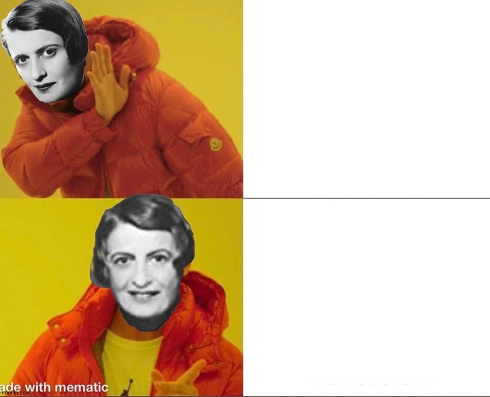 High Quality Ayn Rand Hotline Bling Blank Meme Template