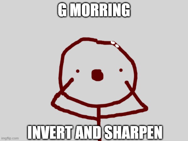 G MORRING; INVERT AND SHARPEN | made w/ Imgflip meme maker