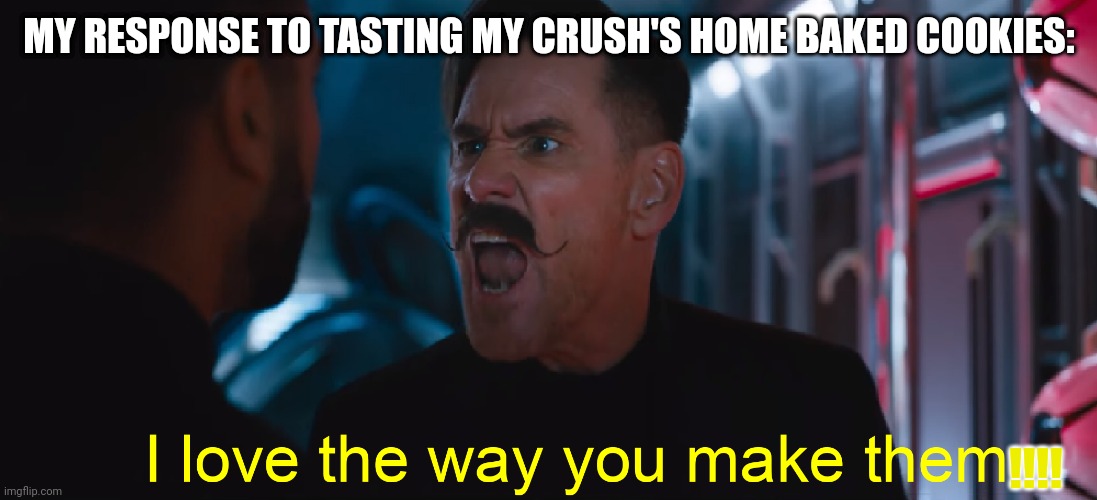 I love the Way you Make them | MY RESPONSE TO TASTING MY CRUSH'S HOME BAKED COOKIES:; !!!! | image tagged in i love the way you make them | made w/ Imgflip meme maker